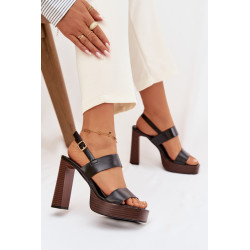 Moterų Basutės Su Blokiniu Kulnu Ir Platforma Ekologiška Oda Juoda Hanelia 202270