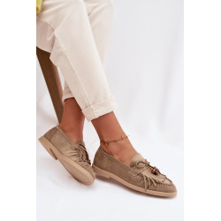 Moteriški Mokasinai Su Plaukščiomis Ir Karoliukais Žalieji Teressa 202273