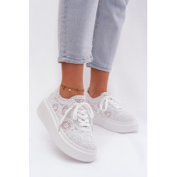 Nėrinių Moteriški Platformos Batai Balti Evalora 202276