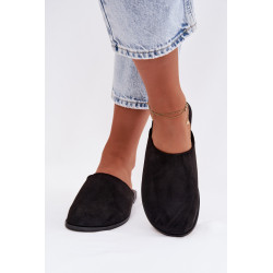 Moteriškos plokščios ekologiškos zomšos šlepetės Juodos Veronelle 202316