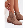 Moteriški perforuoti auliniai batai su plokščiu kulnu S.Barski HY61-8026 Smėlio spalvos | Auliniai batai moterims | jai24.lt