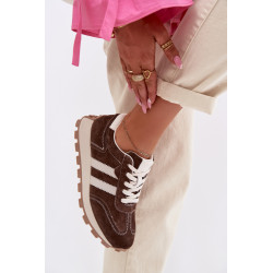 Moteriški nubuko sportbačiai ant platformos S.Barski LR61-7097 Šokoladiniai 202353