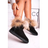 Moteriški odiniai sniego batai su Eko kailiu Black Alexa | Klasikiniai rudeniniai aulinukai | jai24.lt