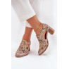 Moteriški Odiniai Perforuoti Batai Maciejka 04962-43 Bežiniai-Auksiniai | 