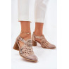 Moteriški Odiniai Perforuoti Batai Maciejka 04962-43 Bežiniai-Auksiniai | 