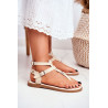 Lu Boo Moteriški sandalai Smėlio spalvos Flip Flops Gladiators Achilla | Basutės moterims | jai24.lt